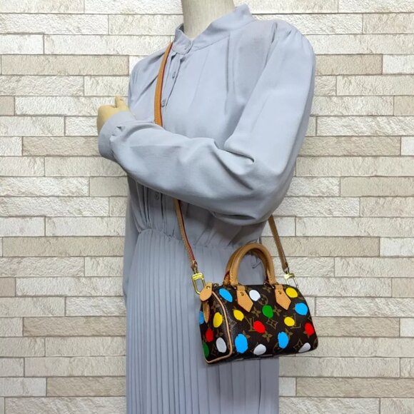 LOUISVUITTON KusamaYayoiCollaboration ShoulderBag M81979 MonogramNanospeedy used - Picture 2 of 12